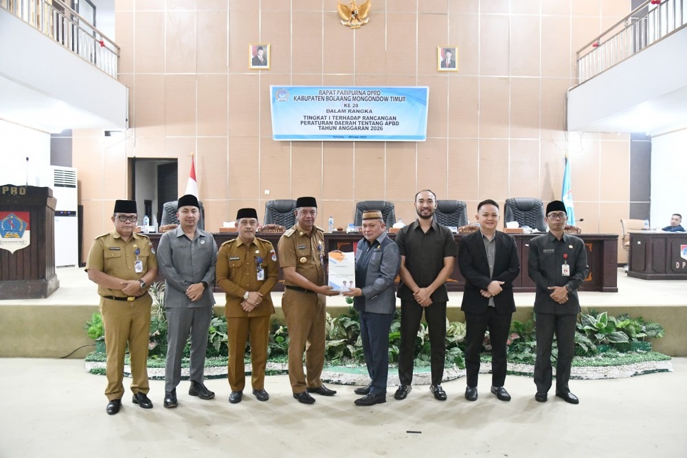 DPRD Boltim Gelar Rapat Paripurna Bahas Ranperda APBD 2026, Hadirkan Bupati Oskar Manoppo