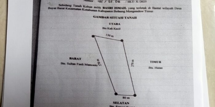 Surat Tanah Diduga Milik Basri Ismail